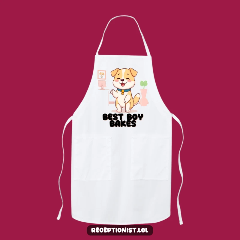 Funny Dog Receptionist Apron: Cook with Comfort, Kitchen Fun, Perfect Funny Gift