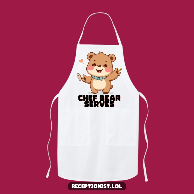 Funny Joking Bear Hotel Apron: Cook with Hospitality & Humor!
