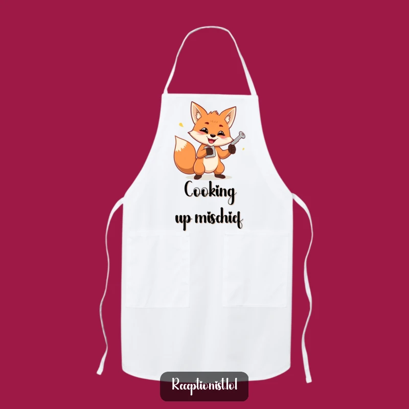 Funny Fox Juggling Keys Apron: Cook with Cunning Style