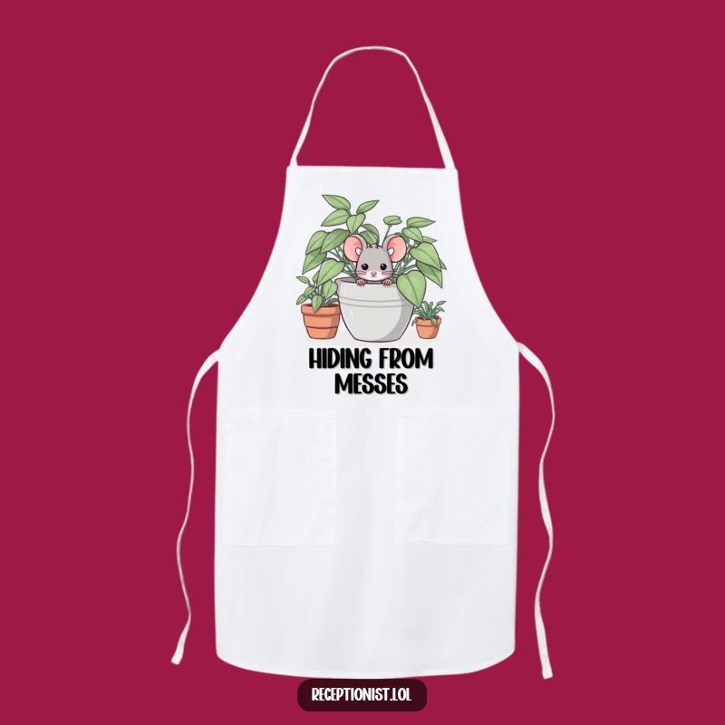 Funny Shy Mouse Chef Apron - Cute Kitchen Gift for Home Cooks