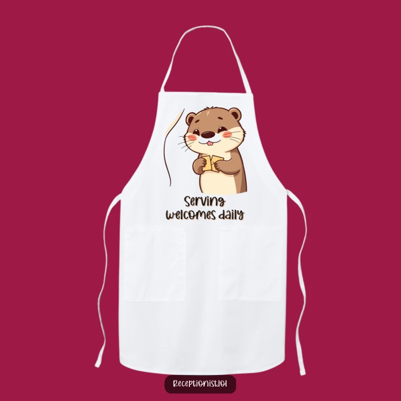 Funny Otter Chef Apron: Cook with a Cheerful Greeting and Style