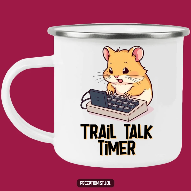 Funny Hamster Camping Mug: Determined Trail Typist, a Hilarious Outdoor Gift