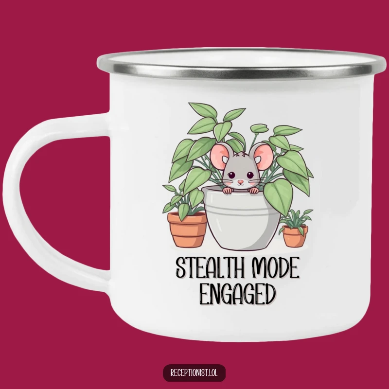 Funny Shy Mouse Camping Mug - Durable & Adorable Outdoor Gift