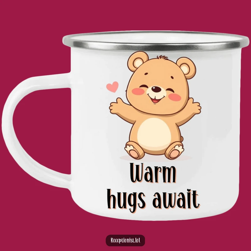 Funny Giggling Bear Cub Camping Mug: Adventure Welcome Gift
