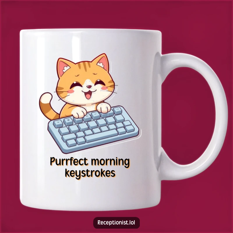 Funny Cat Typing Mug: Gift for Coders and Cat Lovers, Hilarious Office Humor