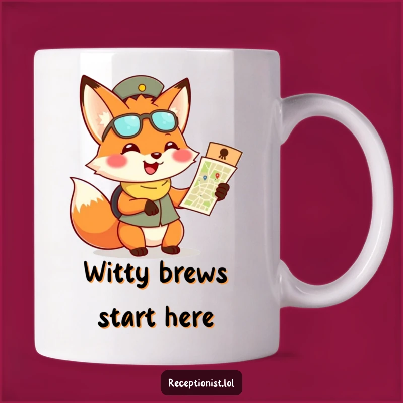 Funny Fox Receptionist Mug - Playful Guide & Hilarious Gift