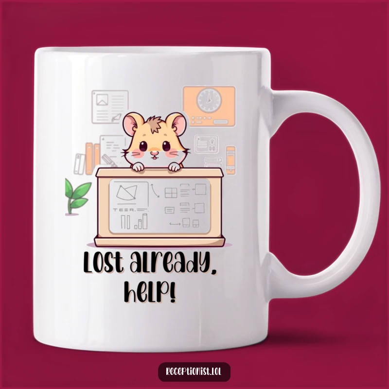 Funny Hamster Information Desk Mug: Adorable Furball Peek-a-Boo, Perfect Funny Gift!