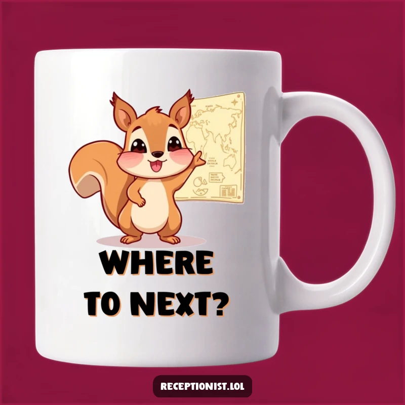 Funny Squirrel Explorer Mug: Hilarious Adventure Gift for Map Lovers