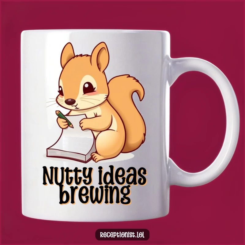 Funny Squirrel Notepad Mug: Busy Brain Brewing Ideas, Perfect Funny Gift for Workers!