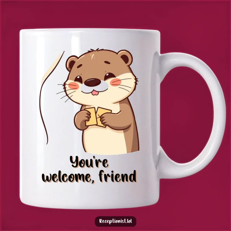Funny Giggling Otter Welcome Mug: Adorable Greeting Gift for Animal Lovers