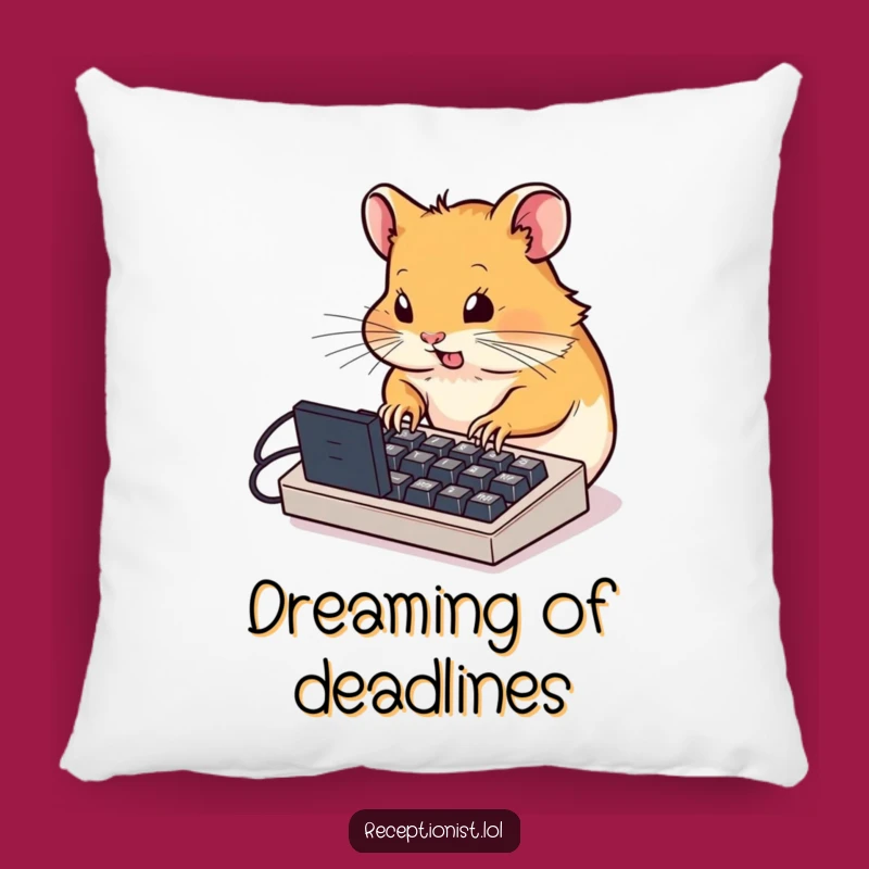 Funny Hamster Pillow: Cozy Typing Comfort, a Hilarious Decorative Gift