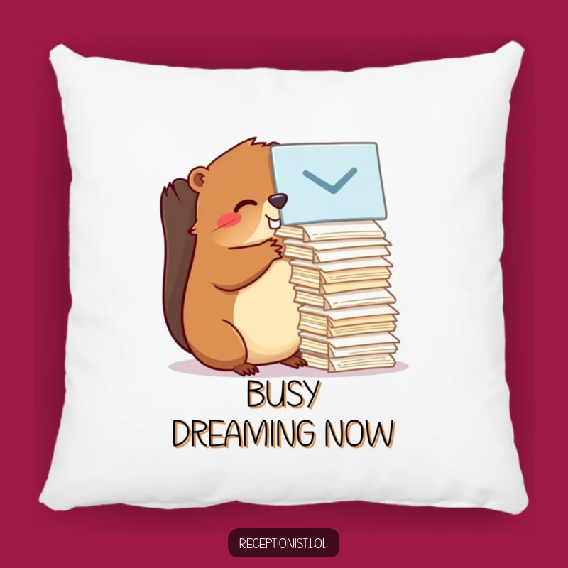 Funny Beaver Cozy Pillow: Hilarious Comfort for Organized Naps