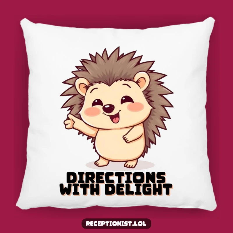 Funny Giggling Hedgehog Accent Pillow - Comfy & Hilarious Decor Gift