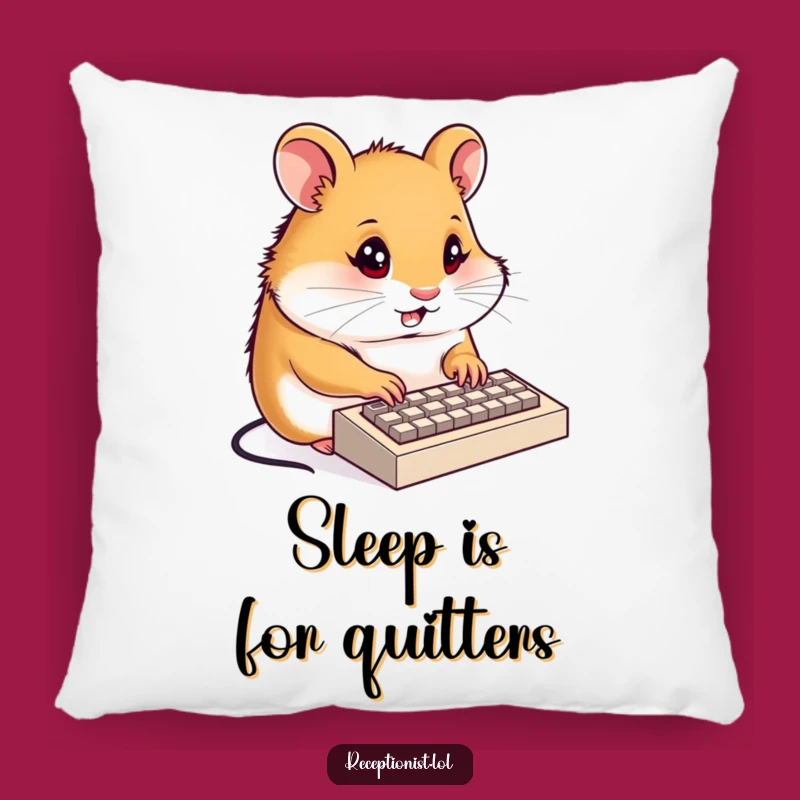 Funny Hamster Receptionist Pillow: Cozy Focus Cushion, Adorable Funny Gift