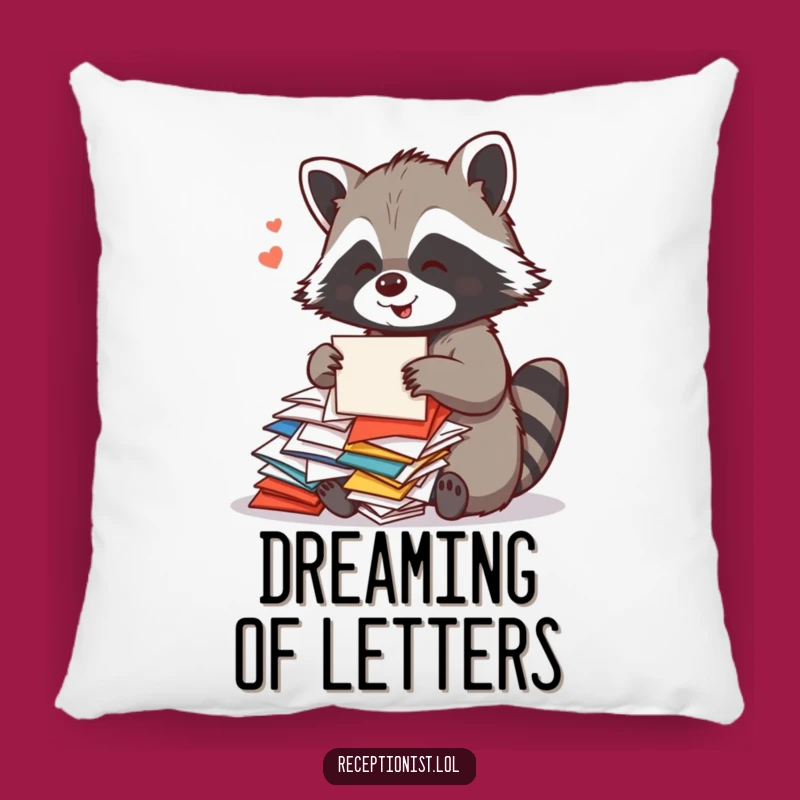 Funny Raccoon Mail Pillow: Soft and Hilarious Gift for Cozy Organization