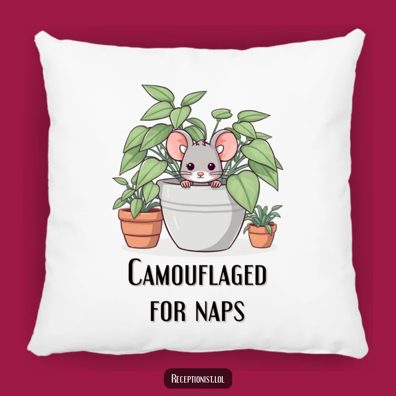 Funny Shy Mouse Accent Pillow - Comfy & Cute Home Decor Gift