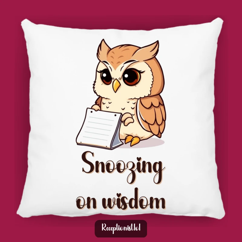 Funny Wise Owl Notepad Pillow: Cozy Comfort for Contemplative Naps!