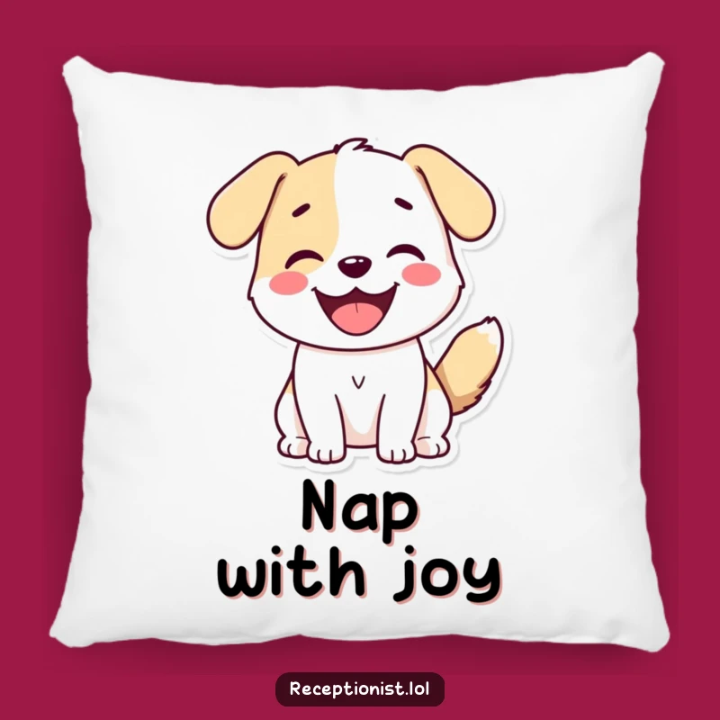 Funny Dog Greeting Pillow - Cozy 'Always Excited' Accent