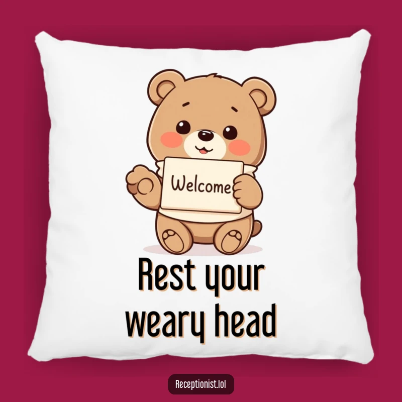 Funny Bear Welcoming Pillow: Cozy Comfort with Hilarious Warmth