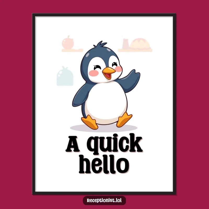 Funny Penguin Digital Art: Instant Download for a Dancing Greeting
