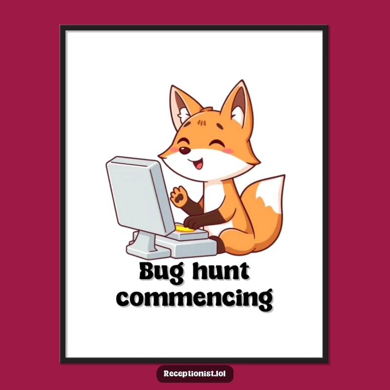 Funny Fox Digital Art Print: Hilarious Cartoon Wall Art for Your Home