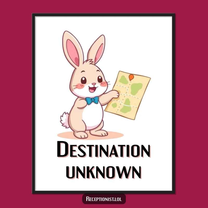 Funny Bunny Digital Art: Playful Navigator, a Hilarious Printable Gift