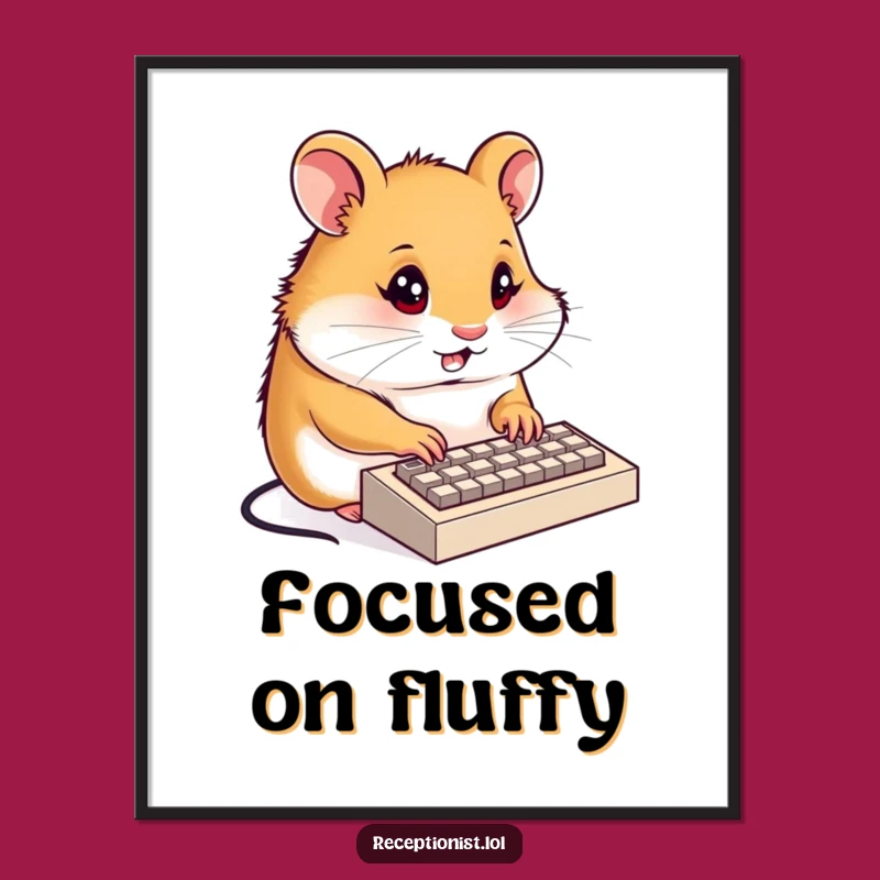 Funny Hamster Receptionist Digital Art: Instant Focus, Perfect Funny Gift
