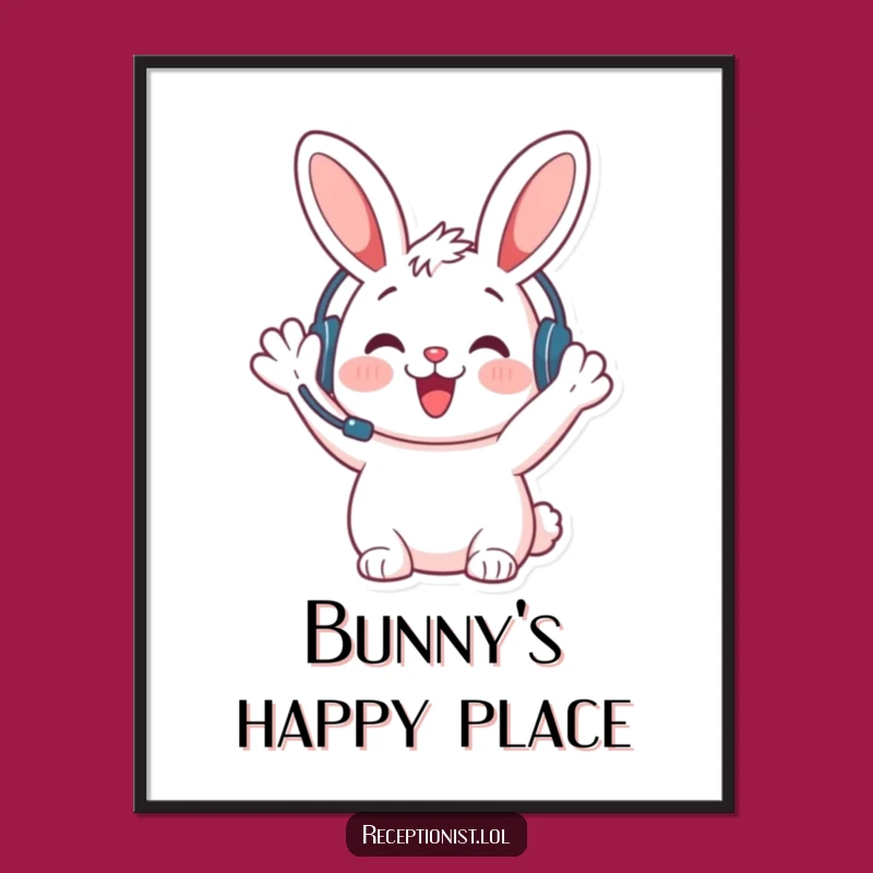 Funny Bunny Welcome Digital Print: Instant Cheer for Your Walls!