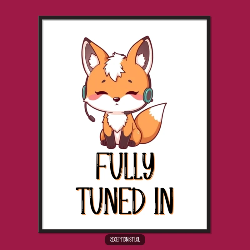 Funny Fox Digital Art: Curious Listener, a Hilarious Printable Gift