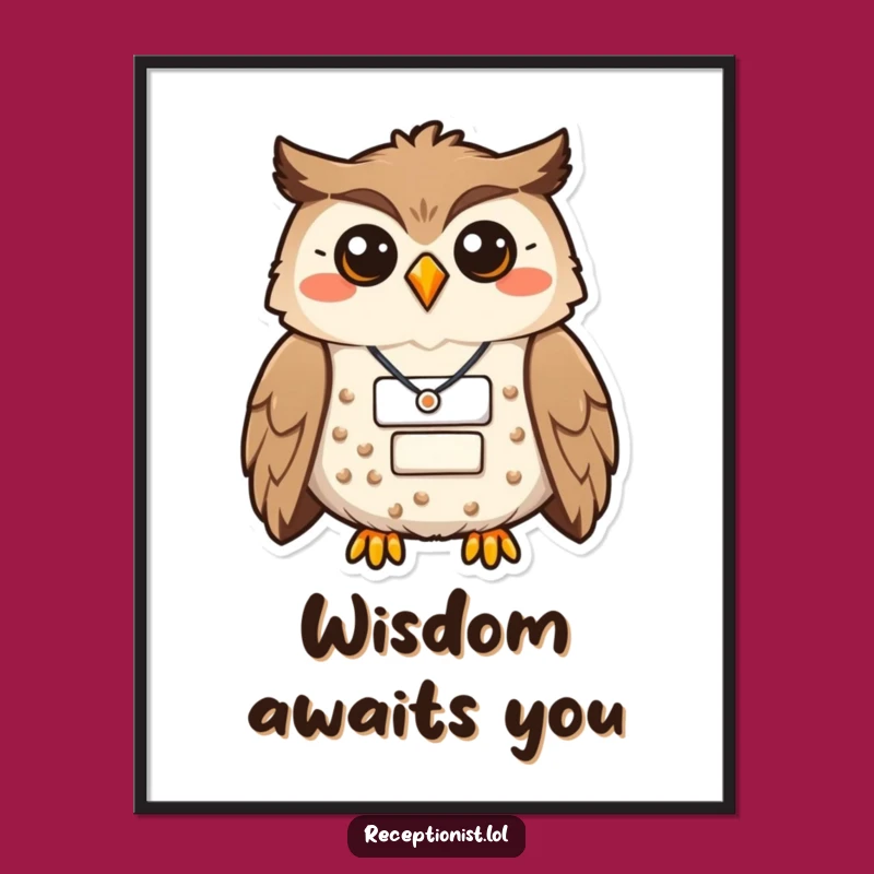 Funny Proud Owl Digital Art: Wise & Whimsical Decor Gift