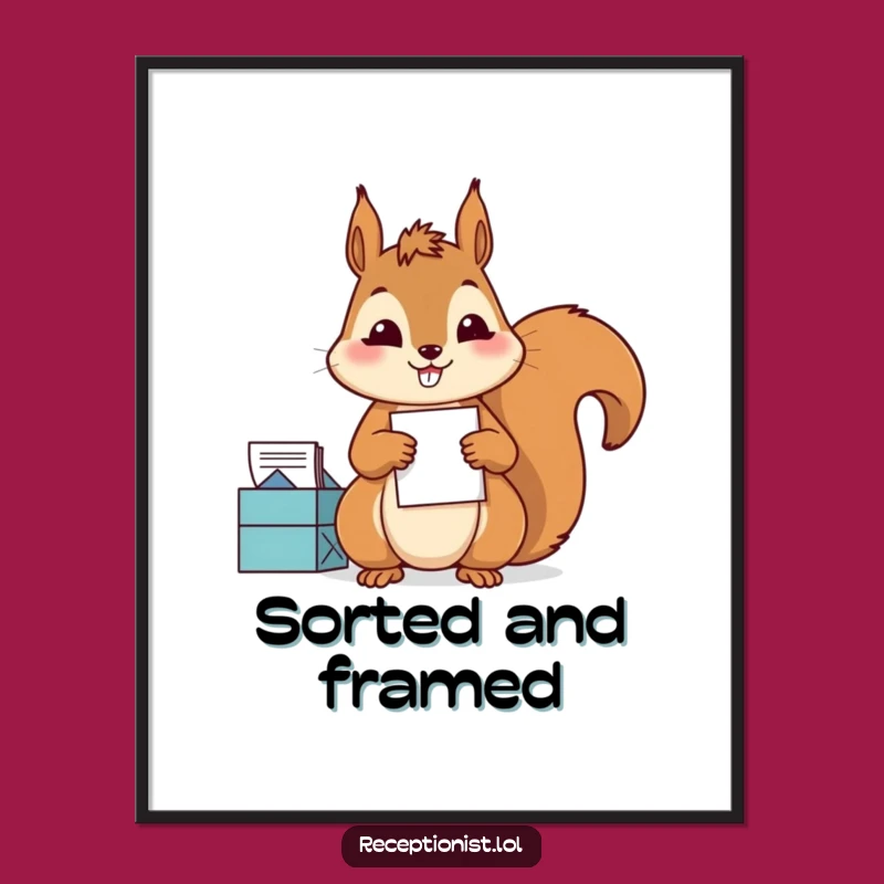 Funny Squirrel Mail Sorter Print: Instant Art for the Organized!