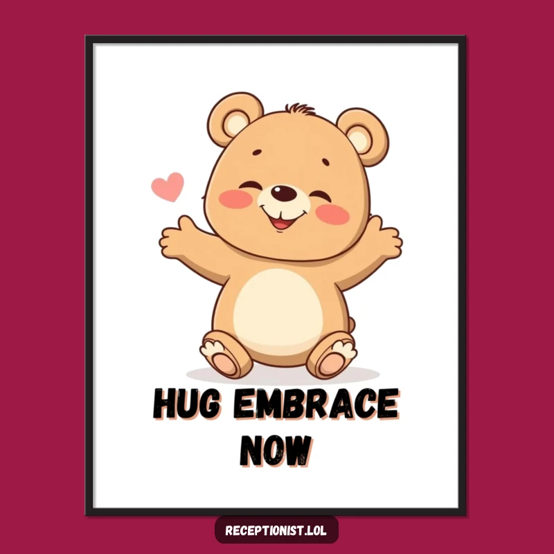 Funny Giggling Bear Cub Digital Art: Instant Cheerful Welcome Print, Gift