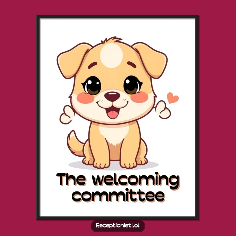 Funny Helpful Dog Digital Art - Instant Welcoming Wall Decor Gift