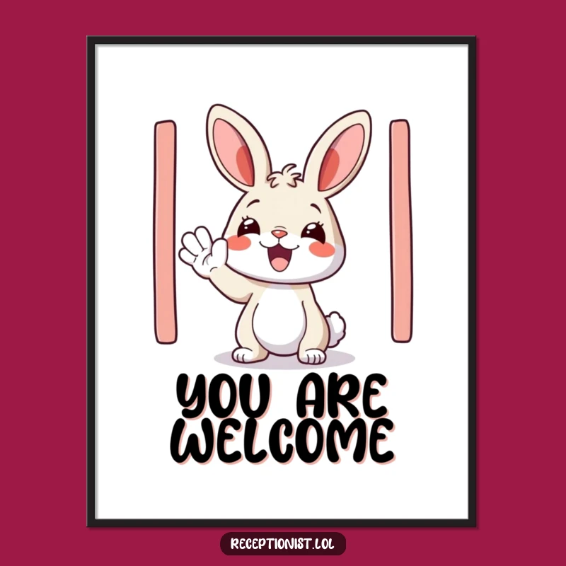 Funny Bunny Welcome Digital Print: Instant Cheerful Decor