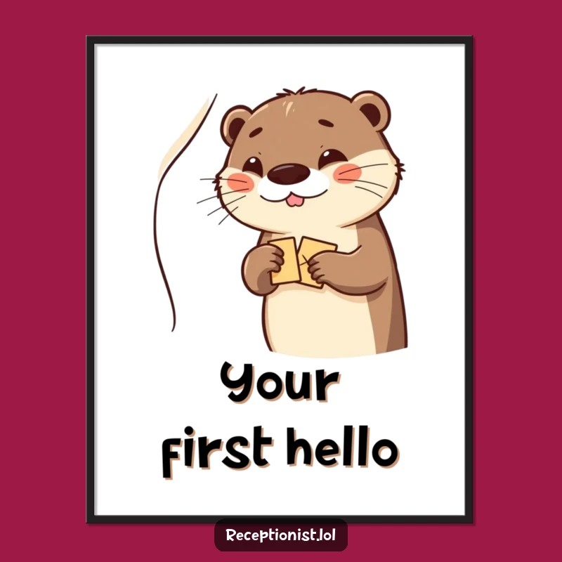 Funny Otter Digital Art: Instant Download for a Cheerful Greeting