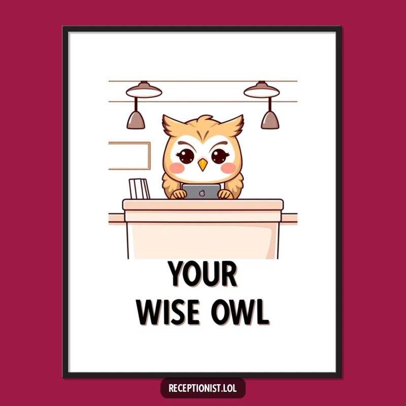 Funny Owl Receptionist Digital Art - Instant Wisdom & Charm