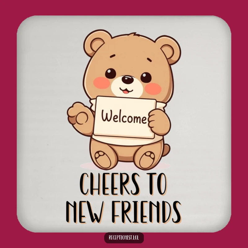 Funny Bear Welcoming Coaster Set: Hilarious Protection with Gentle Flair