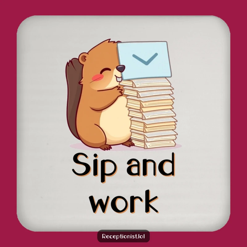 Funny Beaver Drink Coaster: Hilarious Protection for Organized Surfaces