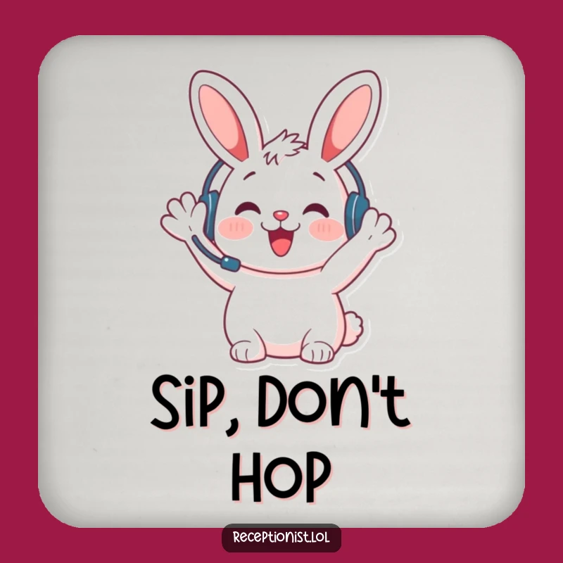 Funny Bunny Welcome Coaster: Protect Surfaces with a Cheerful Hello!