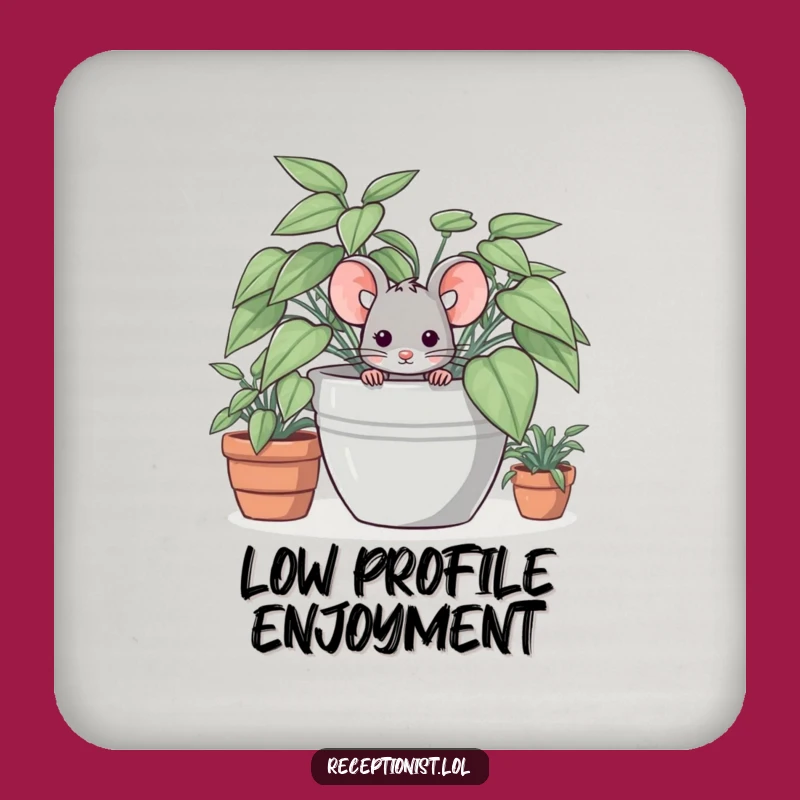 Funny Shy Mouse Drink Coaster - Protect Surfaces with Cute Humor Gift