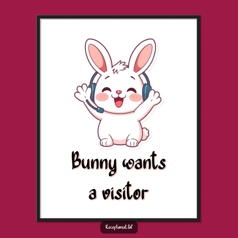 Funny Bunny Welcome Poster: Brighten Your Space with a Cheerful Greeting!