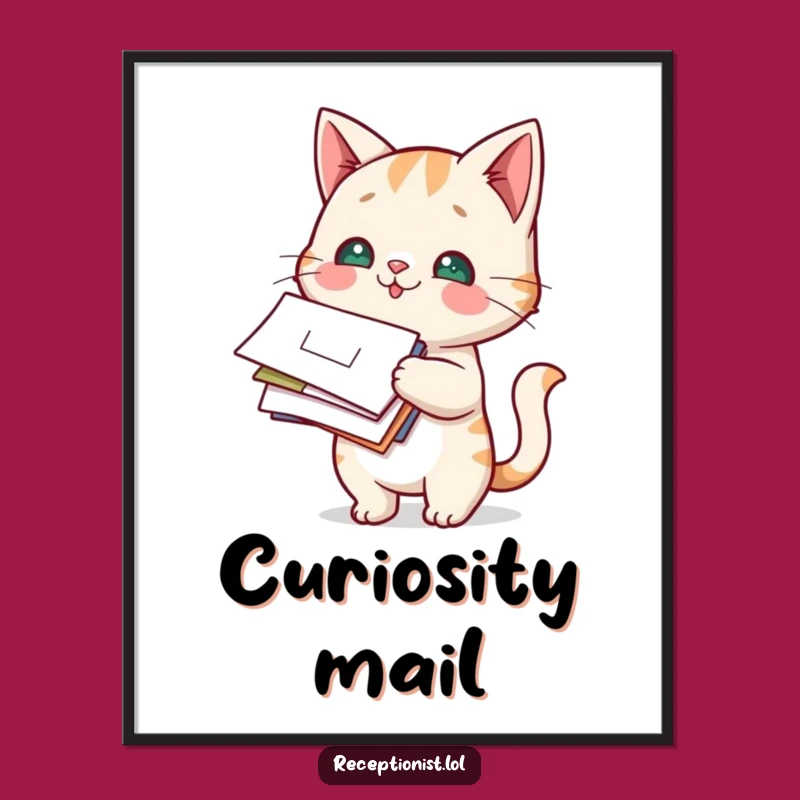 Funny Cat Mail Carrier Poster - Hilarious 'Special Delivery' Art
