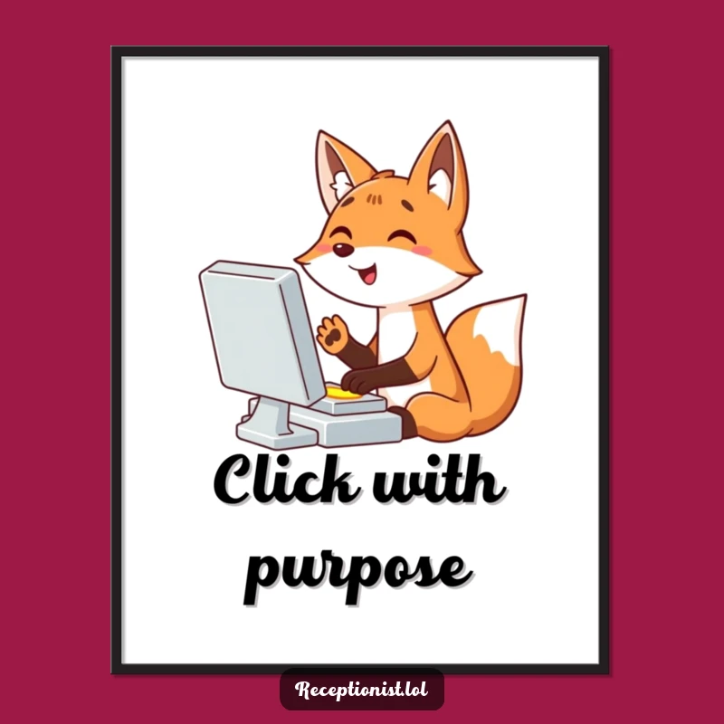 Funny Fox Computer Poster: Hilarious Cartoon Art to Brighten Your Workspace