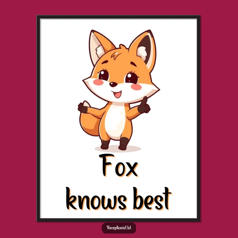 Funny Fox Direction Poster: Add Playful Guidance to Your Walls!