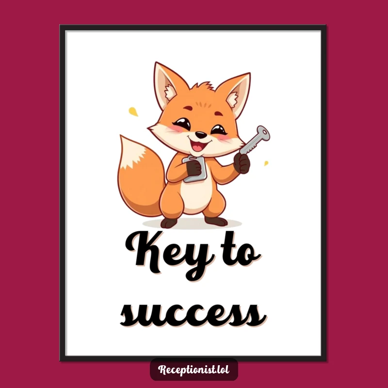 Funny Fox Juggling Keys Poster: Artful Mischief for Your Walls