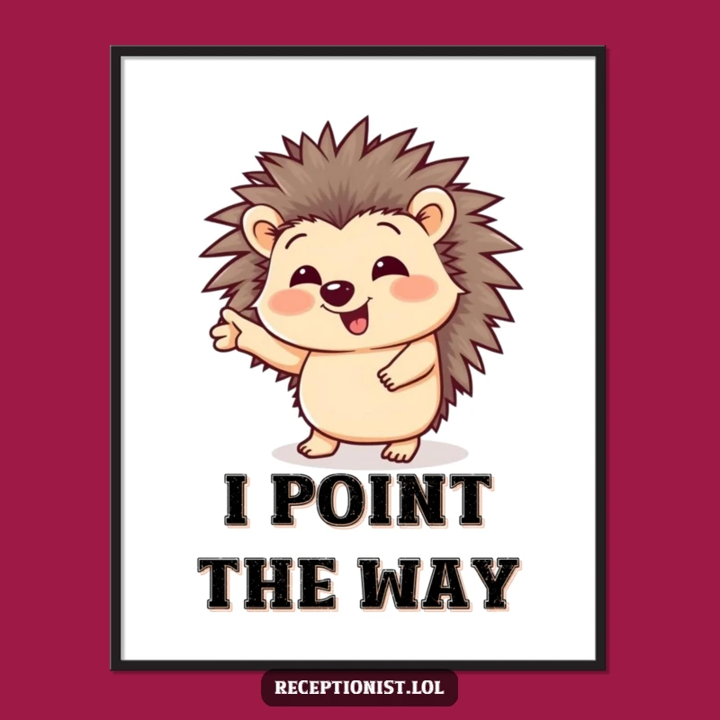 Funny Giggling Hedgehog Poster Print - Adorable Animal Art Gift