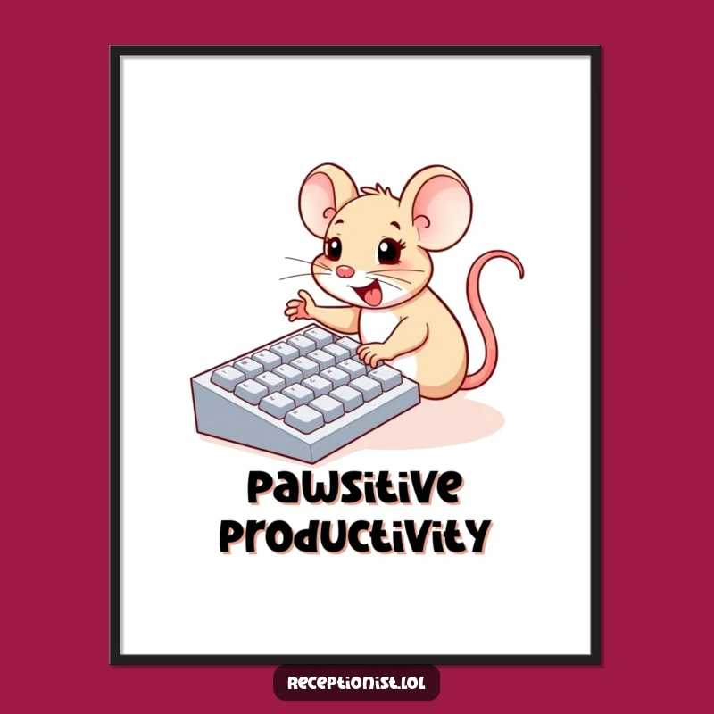 Funny Mouse Keyboard Poster: Hilarious Wall Art for Tech and Pet Lovers