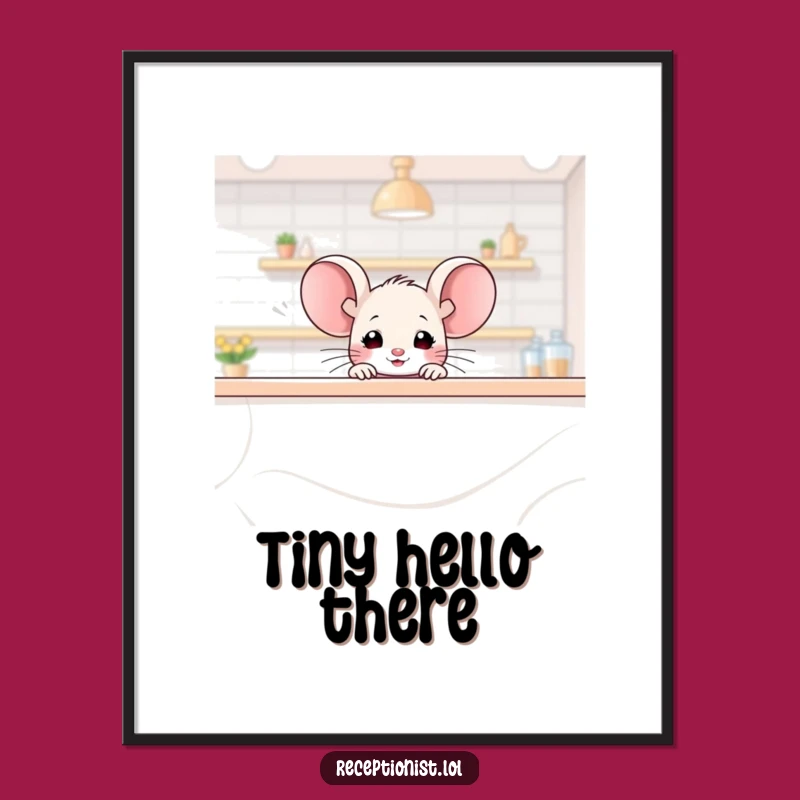 Funny Mouse Countertop Intrigue Poster: Whimsical Art, Perfect Gift