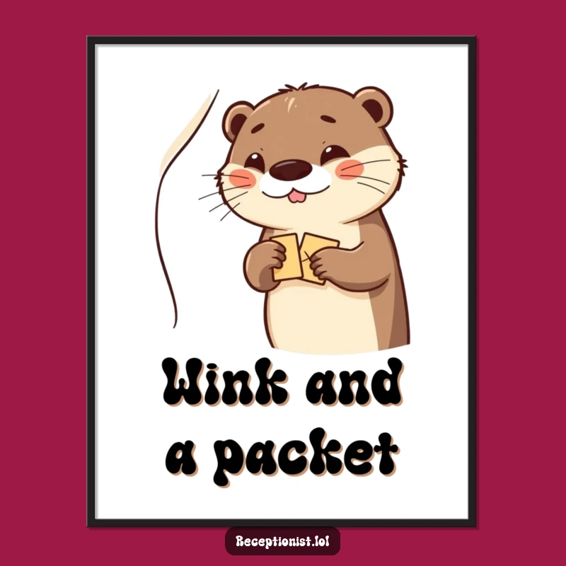 Funny Otter Welcome Poster: Adorable Wall Art for a Cheerful Greeting