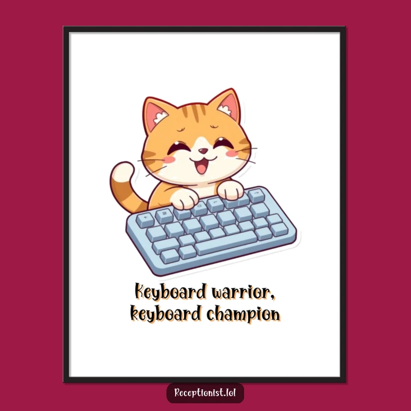 Free Printable Cat Wall Art - Funny Typing Office Decor Downloadable